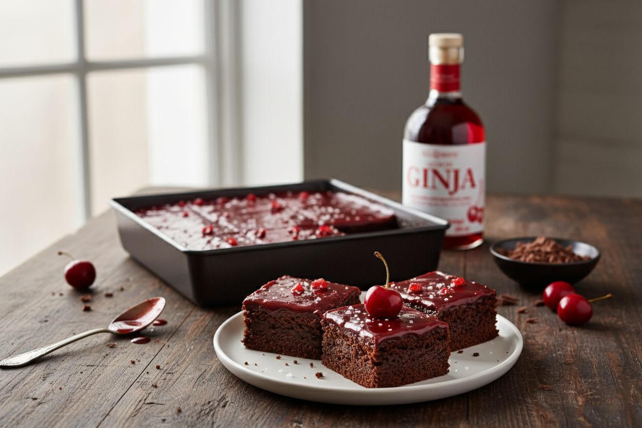 Brownies com Ganache de Ginja