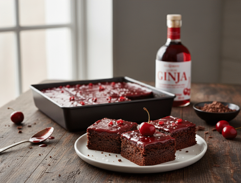 Brownies com Ganache de Ginja